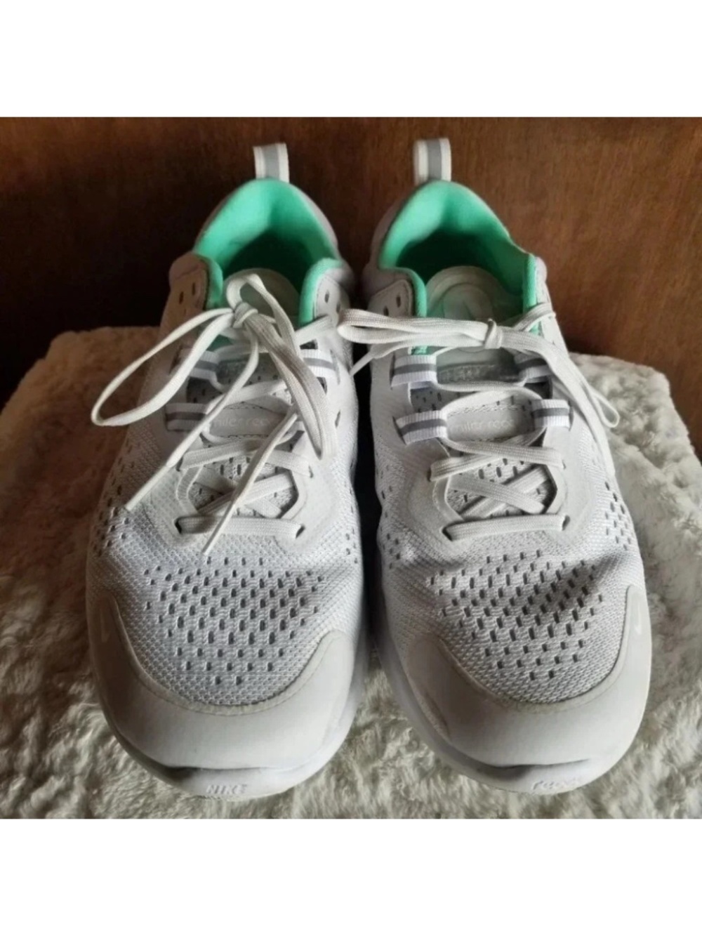 Nike Running React Miler 2 Sneakers Platinum Tint/Green Glow/White 8 - Picture 10 of 12